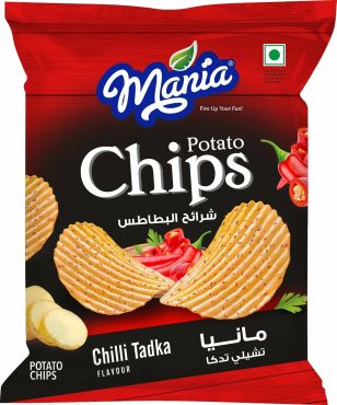Mania Chilli Tadka Potato Chips, 52 G